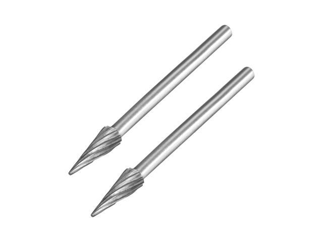 Tungsten Carbide Rotary Files 1/8' Shank Single Cut Cone Shape Rotary Burrs Tool 4mm Dia for Die Grinder Drill Bit Alloy Steel Hard Metal Carving