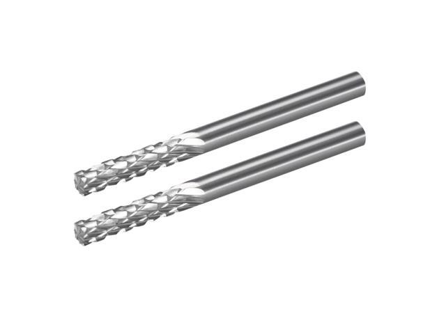 Tungsten Carbide Rotary Files 1/8' Shank Double Cut Top Toothed Cylinder Shape Rotary Burrs Tool 3mm Dia for Die Grinder Drill Bit Wood Soft