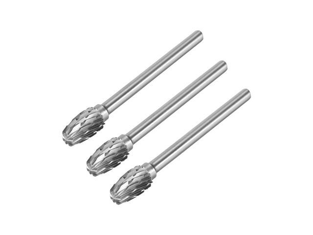 Tungsten Carbide Rotary Files 1/8' Shank Double Cut Oval Shape Rotary Burrs Tool 6mm Dia for Die Grinder Drill Bit Wood Soft Metal Carving
