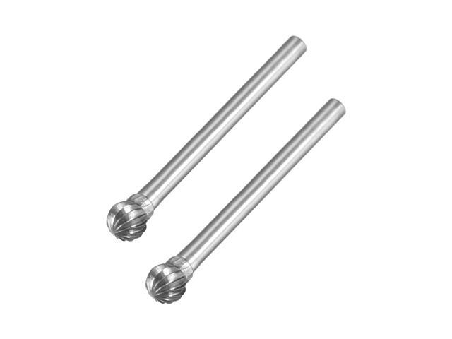 Tungsten Carbide Rotary Files 1/8' Shank Single Cut Ball Shape Rotary Burrs Tool 5mm Dia for Die Grinder Drill Bit Alloy Steel Hard Metal Carving