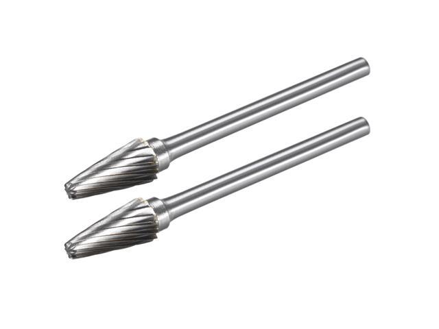 Tungsten Carbide Rotary Files 1/8' Shank Single Cut Taper Shape Rotary Burrs Tool 6mm Dia for Die Grinder Drill Bit Alloy Steel Hard Metal