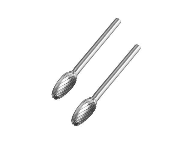 Tungsten Carbide Rotary Files 1/8' Shank Single Cut Oval Shape H Type Rotary Burrs Tool 6mm Dia for Die Grinder Drill Bit Alloy Steel Hard Metal