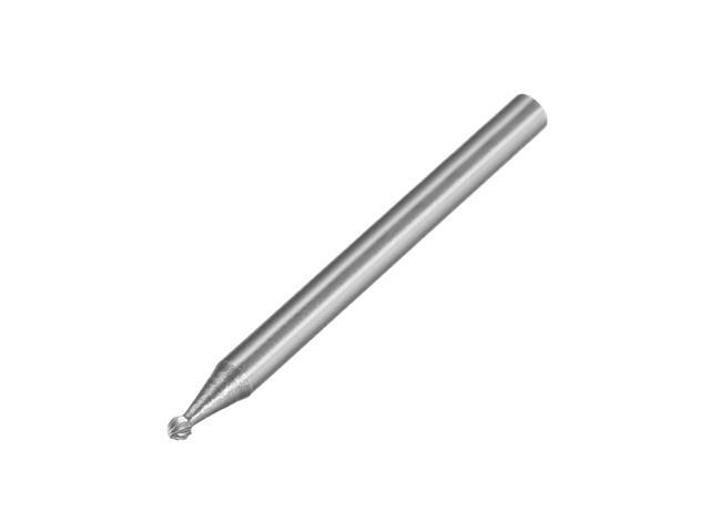 Tungsten Carbide Rotary Files 1/8' Shank Single Cut Ball Shape Rotary Burrs Tool 2mm Dia for Die Grinder Drill Bit Alloy Steel Hard Metal Carving