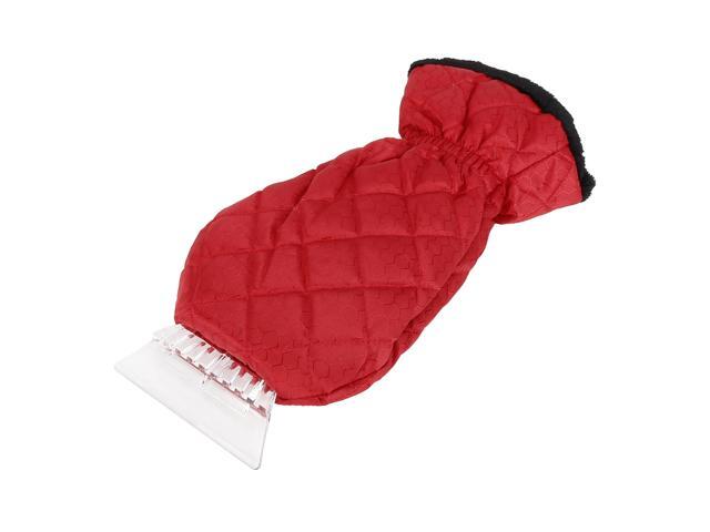 Universal Ice Shovel Scraper Snow Remover Tool with Warm Glove for Automobile Red