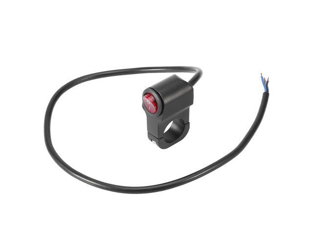 12V 7/8' 22mm Double Flash Light Switch with Red Indicator Light for Motorcycle Metal Plastic