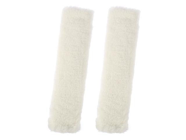 1 Pair White Soft Warm Polyester Car Seat Belt Cover Shoulder Pads 30x7cm