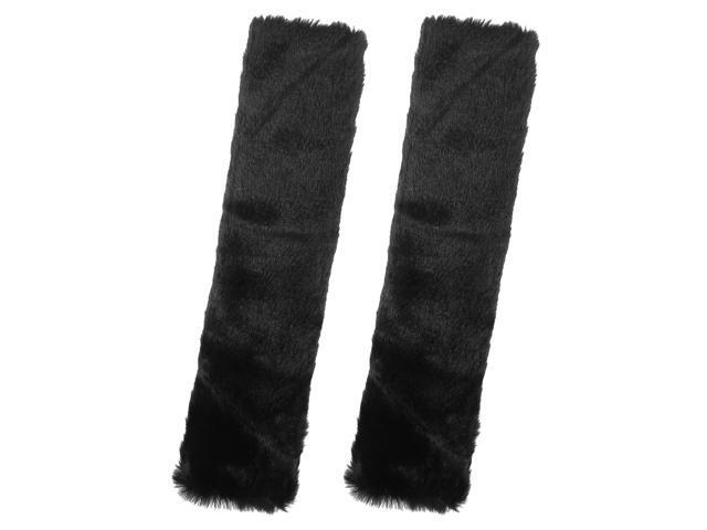 1 Pair Black Soft Warm Polyester Car Seat Belt Cover Shoulder Pads 30x7cm