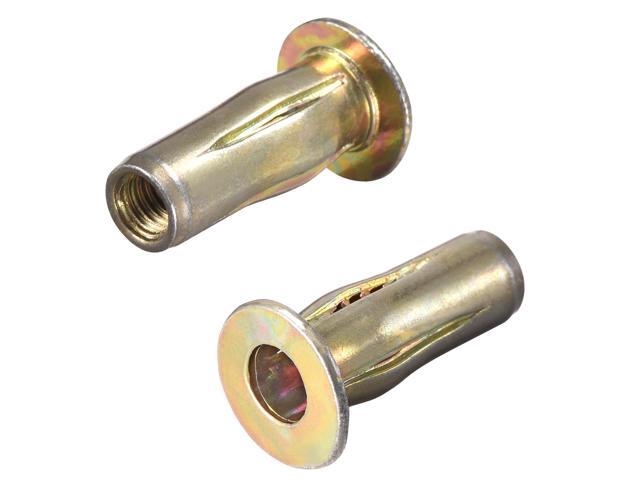 Multi-Grip Rivet-Nut M5 Pre-Bulbed Shank Carbon Steel Color-Zinc-Plated Flat Head Threaded Insert Nut 40Pcs