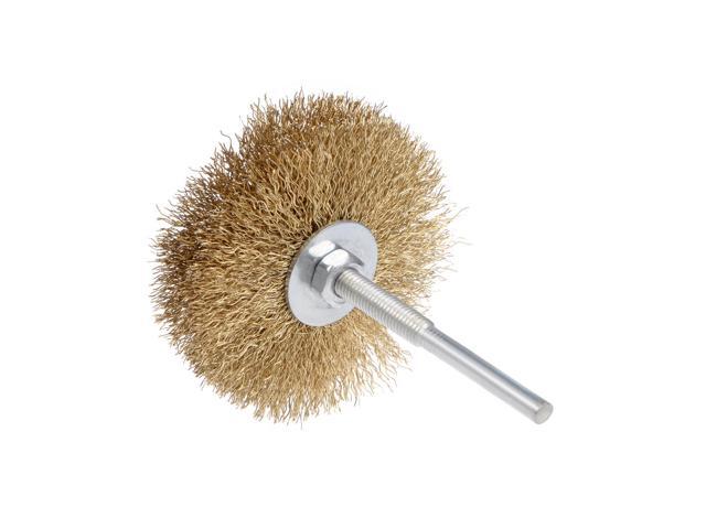 Wire Wheel Brush with Shank Bench Copper Plated Crimped Steel 335-Inch Wheel Dia 0012-Inch Wire Dia for Removing Rust Polishing Metals