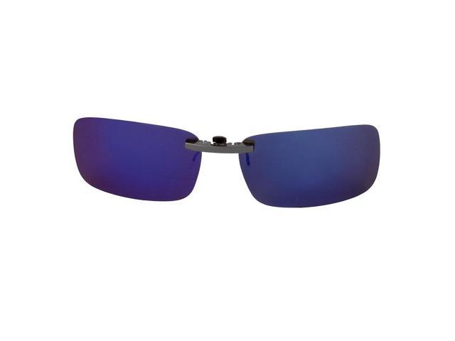 Unisex Outdoor Hiking Travel Gradient Blue Lens Rimless Clip On Polarized Sunglasses Glasses Eyewear Protector