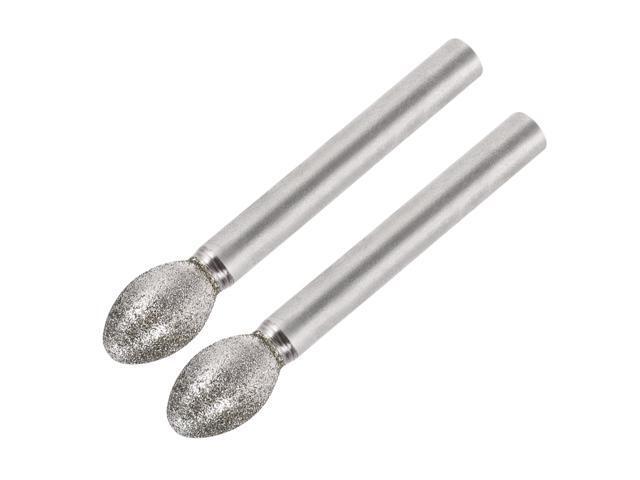 Diamond Burrs Grinding Drill Bits for Carving Rotary Tool 1/4-Inch Shank 10mm Torch-shaped 150 Grit 2 Pcs