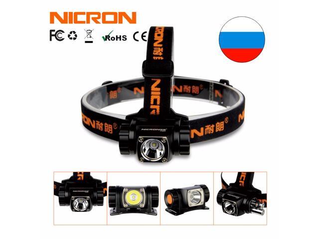 NICRON LED Flashlight Brightness Aluminum Head Lamp 380Lm 150M outdoor Headlight Headlamp head light lamp Torch Lanterna Use H20