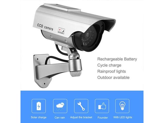 Dummy Camera Solar Battery Powered Flicker Blink LED Fake Indoor Outdoor Surveillance Security Camera Bullet CCTV Camera