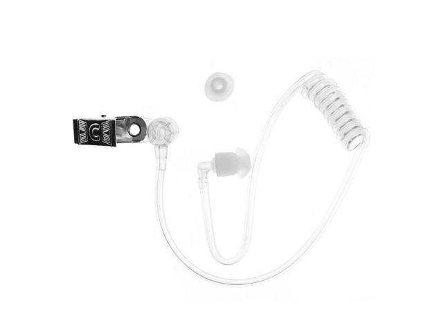 Replacement Transparent Coil Acoustic Air Tube Earplug With Metal Clip For Two-Way Radio Walkie Talkie Earpiece Headset