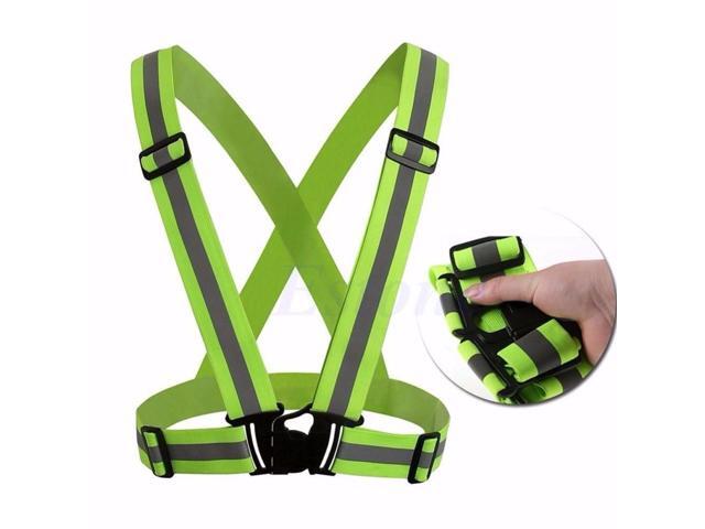 Adjustable Safety Security High Visibility Reflective Vest Gear Stripes Jacket Night Running