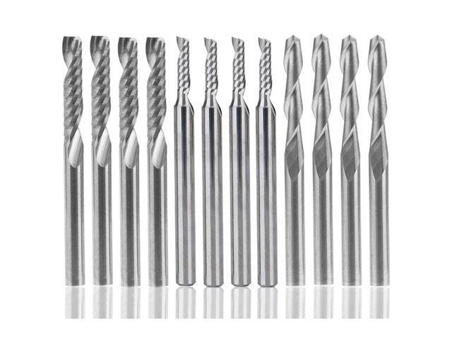 12 Pieces Of Carbide End Mill 4Pcs Of 032Cm Cnc Router Double Side Groove Tool+8Pcs 1 Slotted Single Side Milling Cutter (2