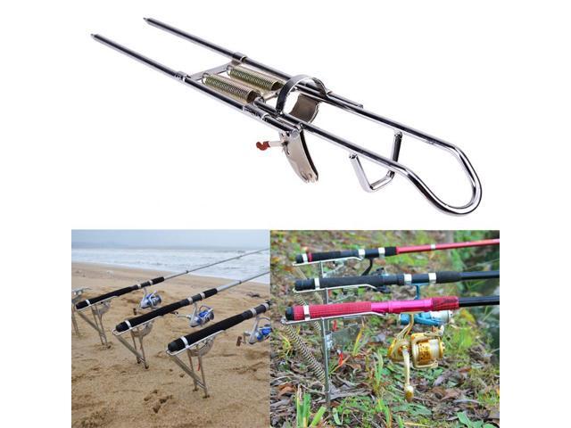 47cm Fishing Rod Holder Automatic Dual Trigger Spring Type Stainless Steel Fish Rod Strong Strigger Design Fishing Tackle Tool