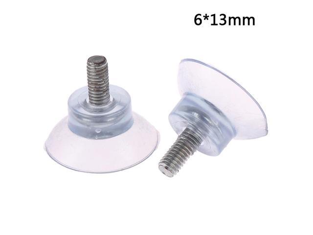 4Pcs Rubber Strong Suction Cup Replacements Glass Transparent Sucker Plastic Hooks For Glass Table Tops W/M6 Screw Storage Tool