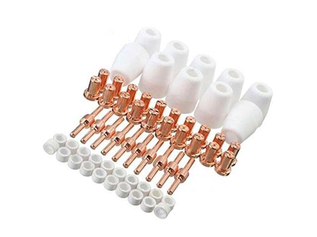 60 Pcs/Set Ceramic + red copper Air Plasma Cutting Cutter Consumables Extended TIP Nozzles Electrode for PT31 LG40 Torch CUT-50D
