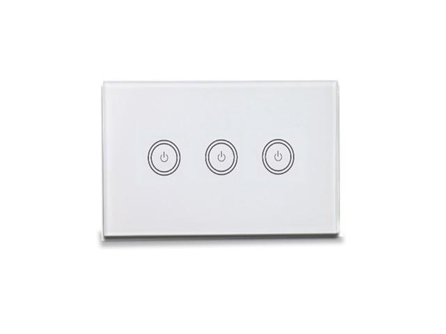 Smart Light Switch 3 Gang Us In-Wall Press Control Wifi Switch Compatible with Alexa Google Assistant Ifttt for Android Ios
