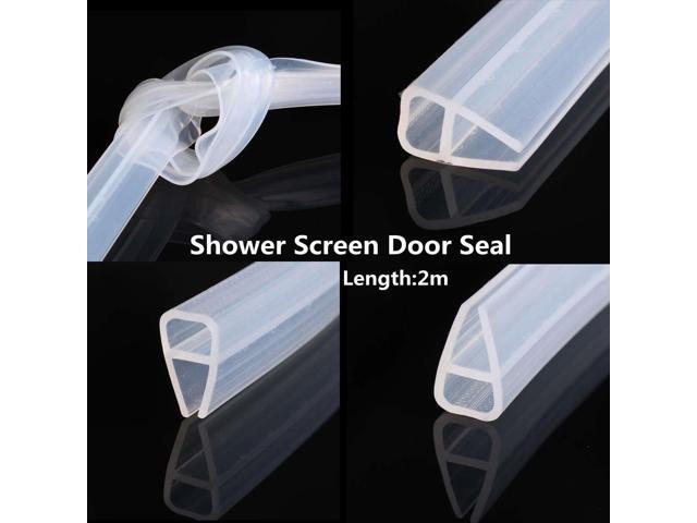 2m Silicone Shower Screen Seal Sliding Strip Plastic Rubber for Bath Room 6/8MM Door Window Glass Fixture Accessories