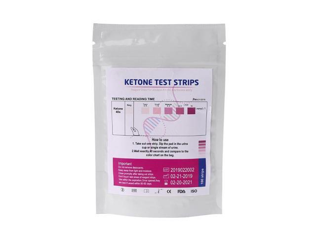 100pcs URS-1K Test Strips Ketone Reagent Testing Urine Anti-vc Urinalysis Home Ketosis Tests Analysis Professional Fast Testing