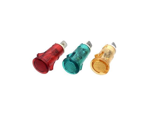 3pcs 10mm red green yellow switch LED lamp Indicator Light MDX-11A DC12V DC24V AC220V AV380V