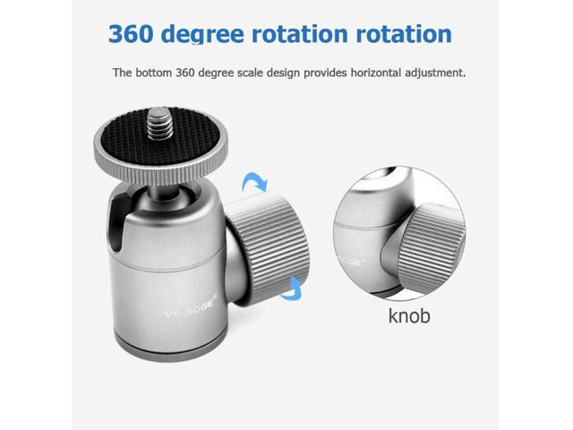 Mini Ball Head Tripod Mount Head Pan Tilt with 1/4 Screw for Digital Camera