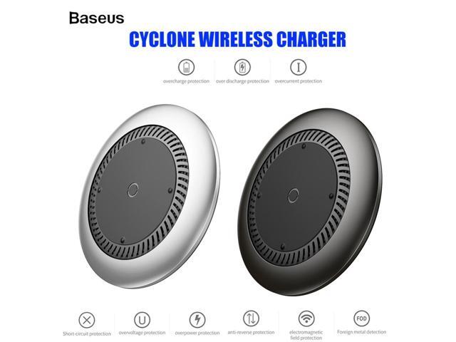 Baseus Whirlwind Desktop Silent Fan Automatic Radiating Qi Wireless Charger Fast Charging Pad For iPhone X Samsung Huawei