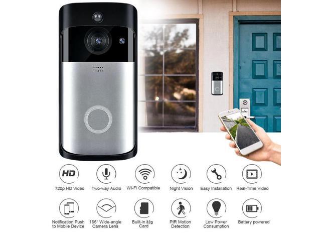 PIR Motion Detection WiFi Wireless Visual Smart Doorbell Two-way Talk 720P Night Vision Intercom Door Phone