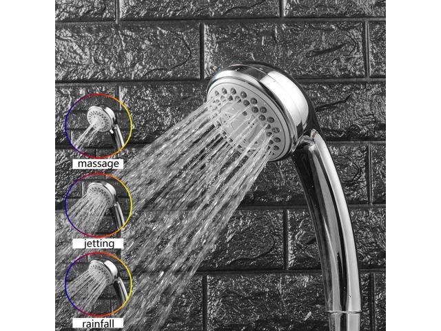 3Modes ABS Plastic Bathroom Shower Head Spray Round Water-saving Rainfall Jetting Massage Spout Water Saving Anion Shower Nozzle