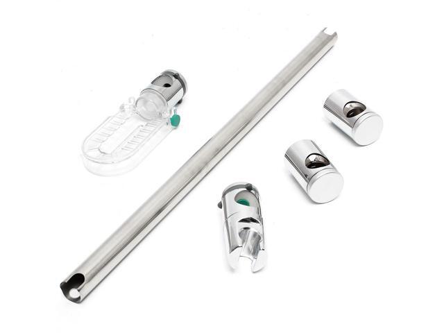 Shower Kit Adjustable Riser Slide Rail Bar Kit Hose Bracket Round Head Chrome Aluminium And Plastic Bathroom Shower Tools
