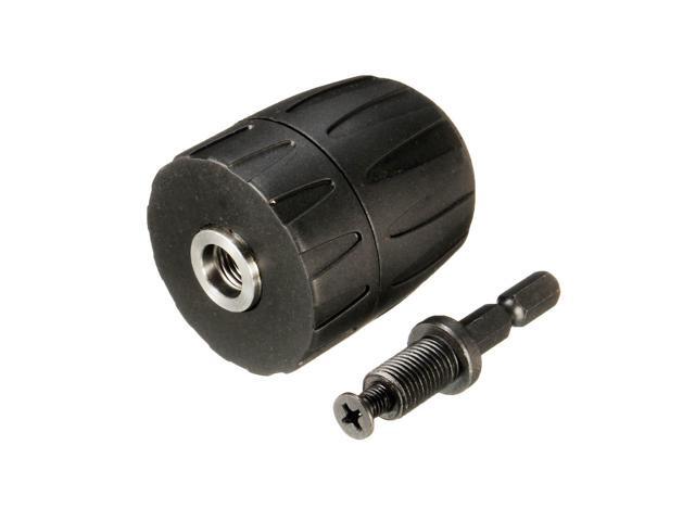 1Pcs 08-10mm Drill Keyless Chuck Plastic Sleeves 3/8'-24UNF + 1/4' With Hex Chuck Adapter Professional Hardware Tool Part