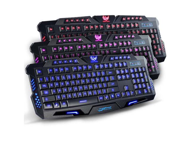 Tri-color Backlit LED Gaming Keyboard Mechanical Touch Wired Game Keyboard for PC & Laptop
