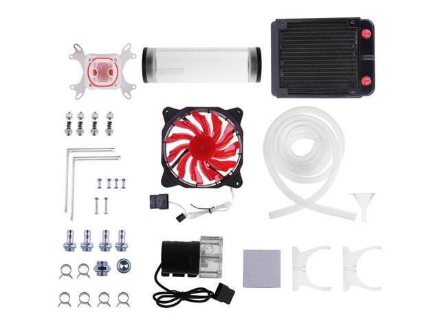 Pc Water Cooling System Set G1/4 inch Universal Cpu Waterblock 160Mm Water Tank Pump 120Mm Radiator 2M Hose Cooling Fans Kit