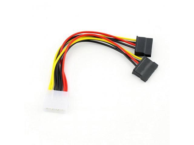 1pcs Serial ATA SATA 4 Pin IDE Molex to 2 of 15 Pin HDD Power Adapter Cable Hot Worldwide Promotion