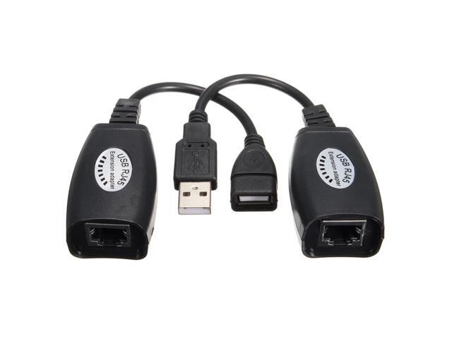 Ethernet Adapter RJ45 Male Female USB Lan Extension Cable Adapter 50FT Webcams Cat5 5E 6 Patch Cord for Cameras Printers so on