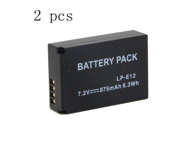 2 pieces 875mAh LP-E12 LP E12 LPE12 Camera Battery For Canon EOS M M2 100D Kiss X7 Rebel SL1 LC-E12E LC-E12C