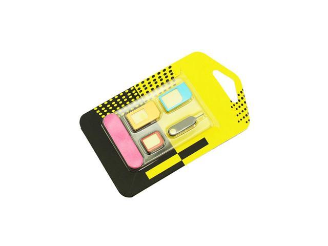 5 in 1 Nano Sim Card Adapters + Regular & Micro Sim + Standard SIM Card & Tools For iPhone 4 4S 5 5c 5s 6 6s Retail Box