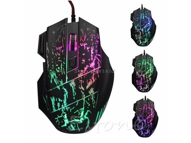 UK LED Optical 5500 DPI 7 Button USB Wired Professional Gaming Game Mouse Mice ping