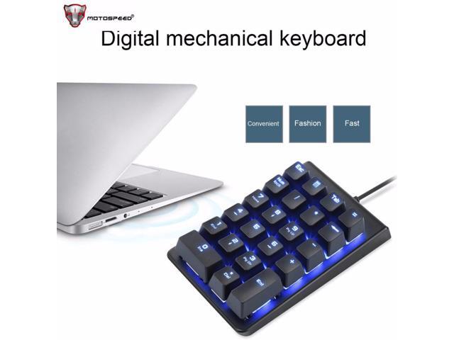 Motospeed Mechanical Numeric Keypad Red Switch Wired Ice Blue Backlight Gaming Keypad 22 keys Mini Portable Numpad