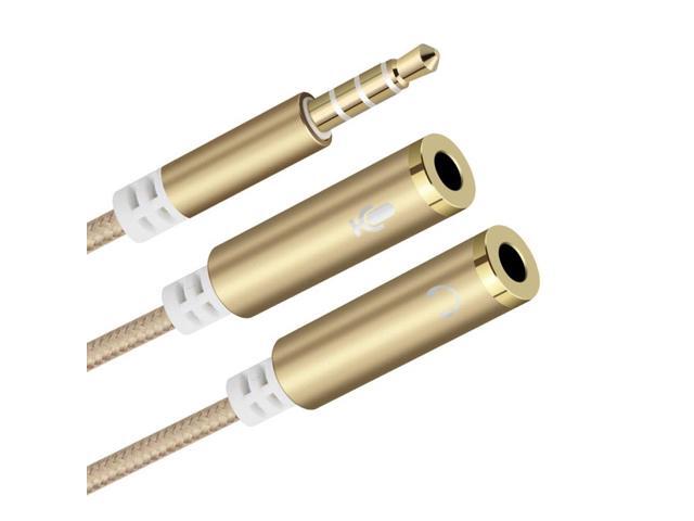 Arrive 35mm Two Way Dual Y Audio Headset Jack Splitter Share Cable Earphone Adapter Connector for Headphone