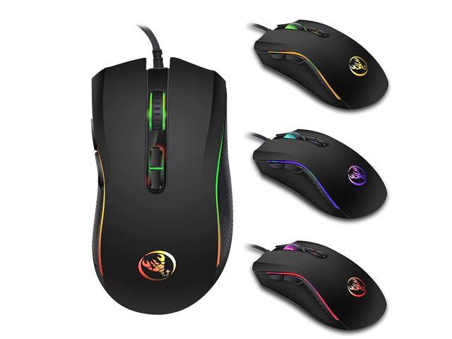 High-end Optical Wired Professional Gaming Mouse Ergonomics Design Mouse With 7 Bright Colors LED Backlit For LOL CS Laptop
