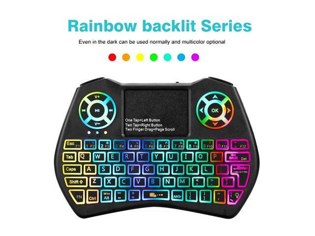 i9 Plus 24GHz Mini Wireless Keyboard 3 in 1 Multi-functional Keyboard Rainbow Backlit With Touchpad For Android TV BOX Laptop