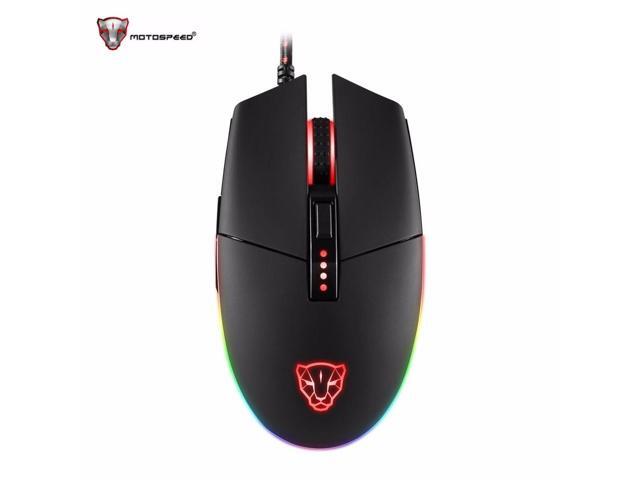 Motospeed V50 USB Wired Gaming Mouse 6 Button Optical RGB LED Lights Mouse Gamer 4000 DPI For PC Laptop Desktop Computer