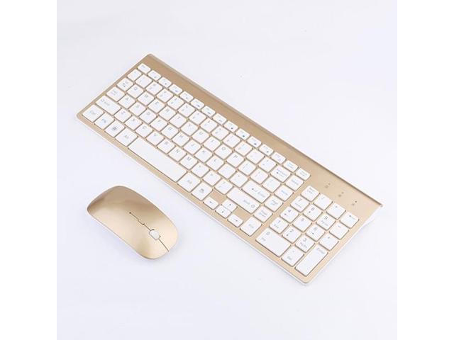 Smooth Body 24GHz Wireless Keyboard and Mouse Combo 102 Keys Low-noise Wireless Keyboard Mouse for Mac Pc WindowsXP/7/10 Tv B