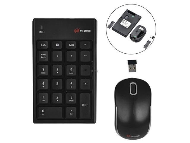 24G Auto-Link Wireless Numeric Keypad Number Keyboard & Optical Mouse Combo Set For Desktops Laptops