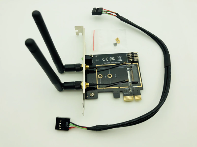 M2 WiFi Adapter M2 NGFF Key A-E to Mini PCI Express Wifi Raiser PCI-E 1X NGFF Wireless Support 2230 2242 Mini PCIE Network Card