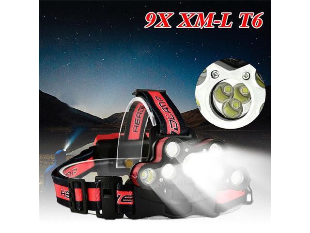 CARPRIE 45000 LM 9X XM-L T6 LED Rechargeable USB Headlamp Headlight Travel Head Torch 85*35*47mm 1123