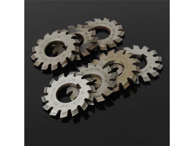 WOLIKE 8Pcs/Set HSS Involute Gear Milling Cutter Set PA145 Degree 22mm Bore #1-8 Assortment Kit Set for Milling Machine Tools